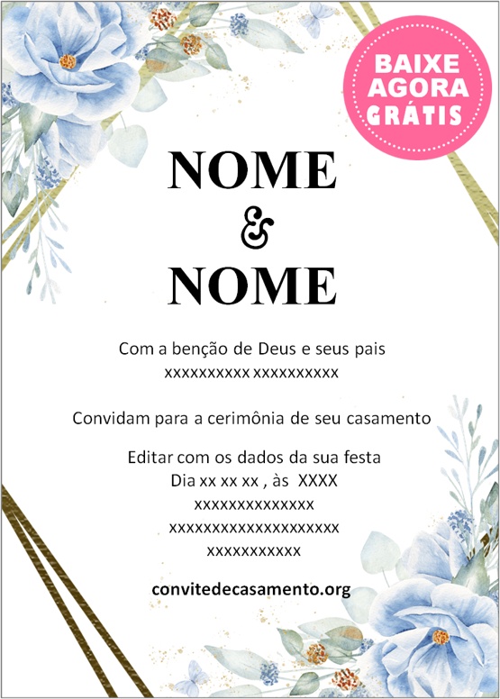 convite de casamento simples