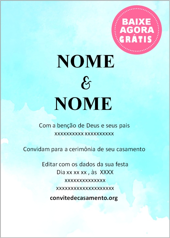 convite de casamento aquarela grátis