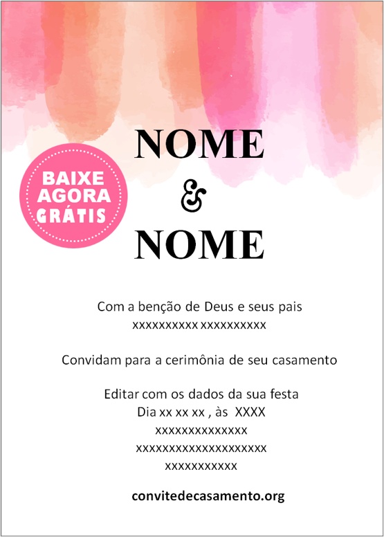 convite aquarela pdf grátis