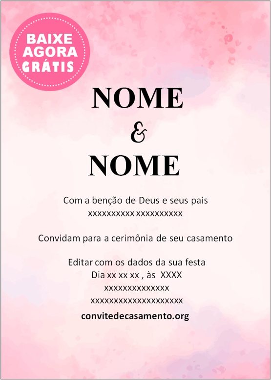 convite aquarela minimalista