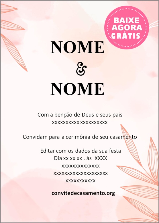 convite de casamento aquarela para compartilhar