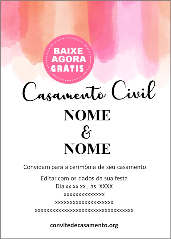 design convite casamento aquarela