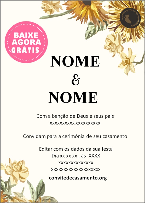 convite girassol personalizado