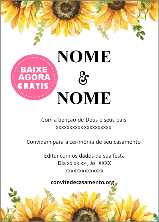 convite girassol para celular
