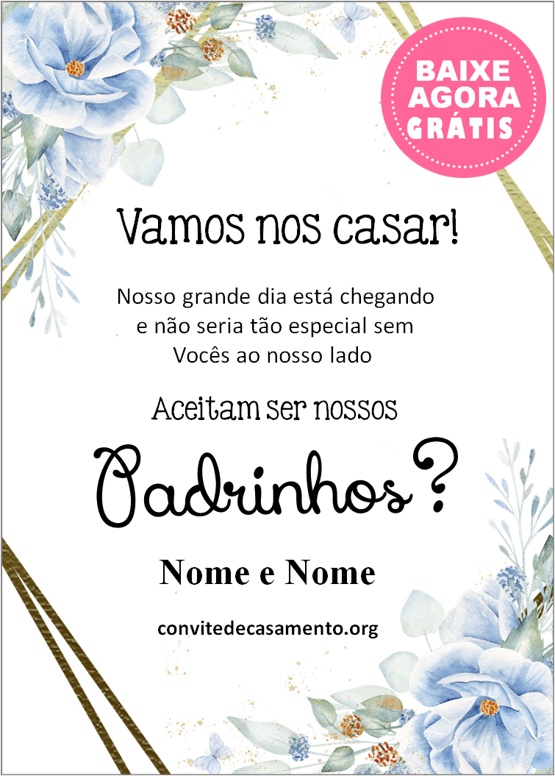 convite casamento para padrinhos whatsapp