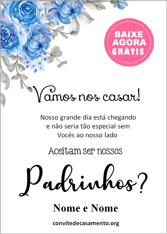 convite clássico casamento para padrinhos
