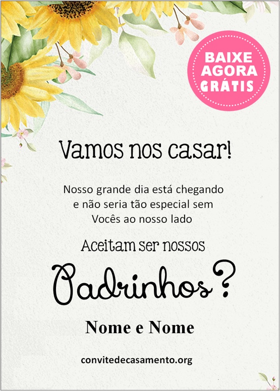 convite girassol editável online