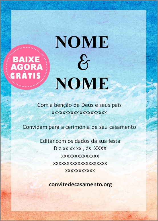 convite de casamento para imprimir