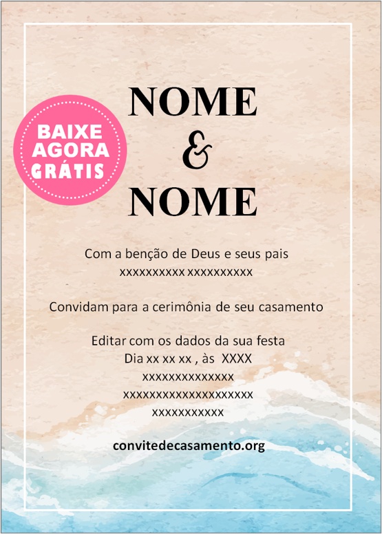convite de casamento editável grátis