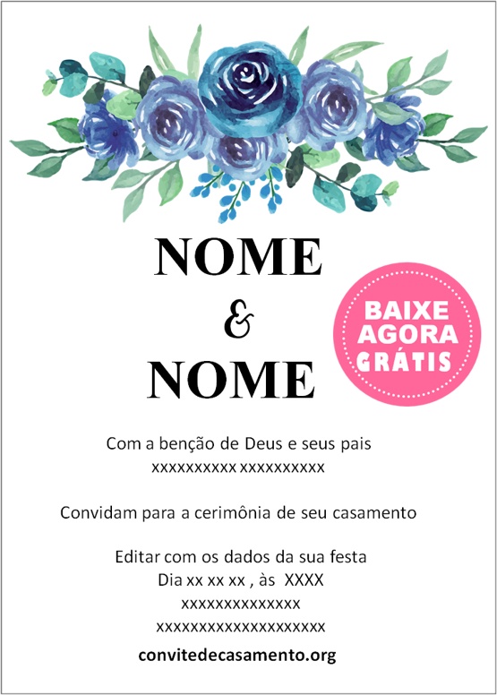 convite digital casamento azul