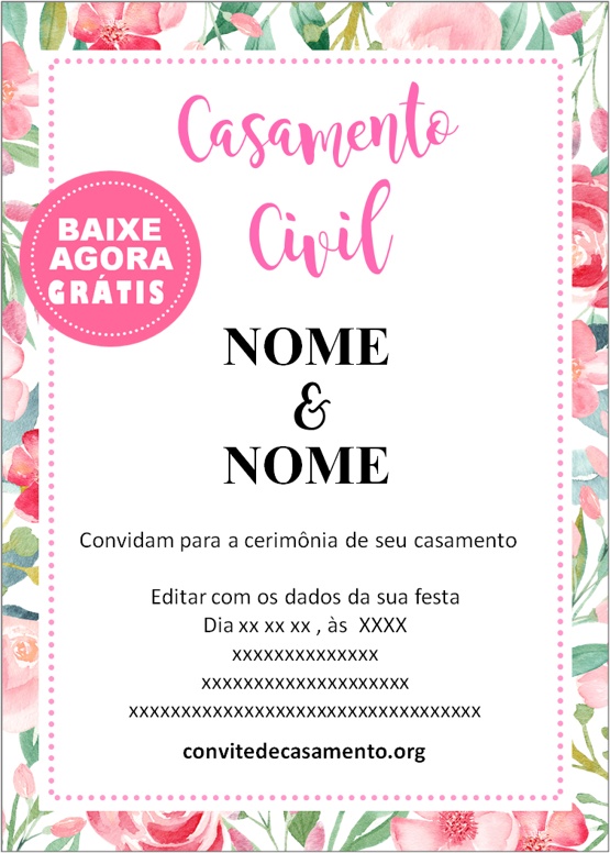 convite casamento floral editável navegador