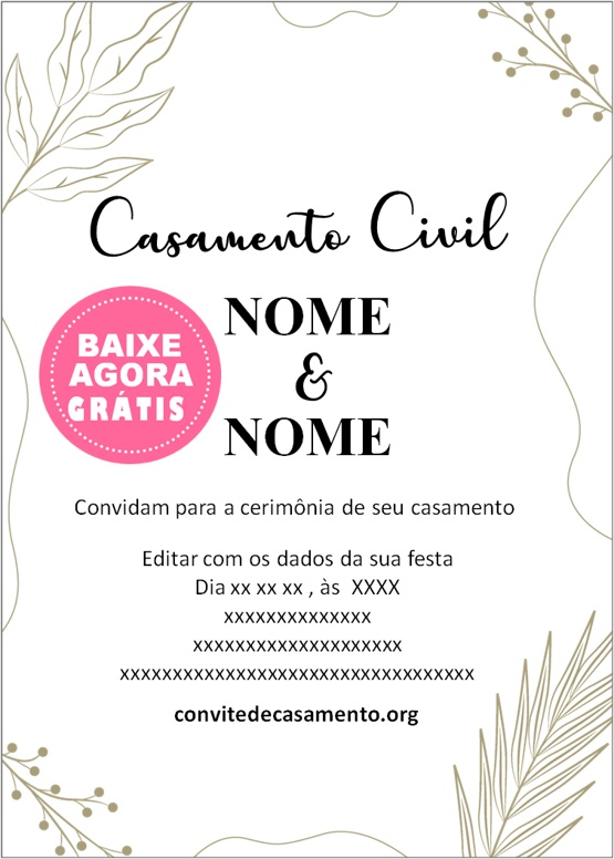 convite civil gratuito para redes sociais