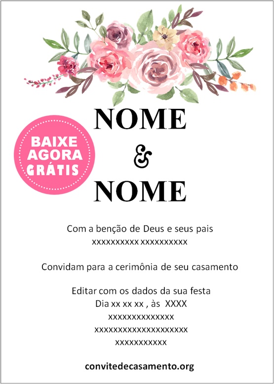 convite digital casamento floral