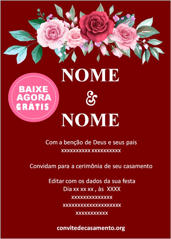 convite marsala jpg personalizado