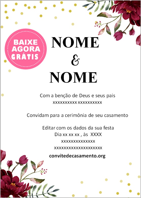 convite de casamento marsala moderno