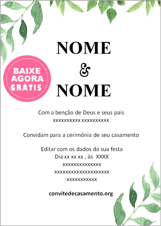 convite de casamento rústico para imprimir