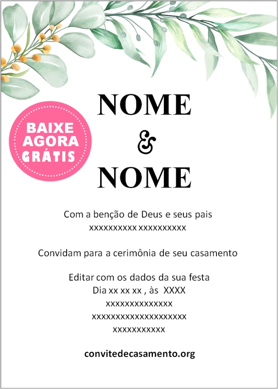 convite casamento rústico simples e elegante