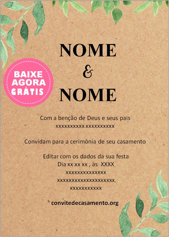 convite casamento rústico vintage