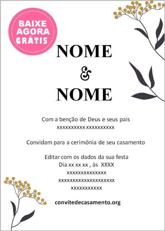 convite de casamento simples pdf