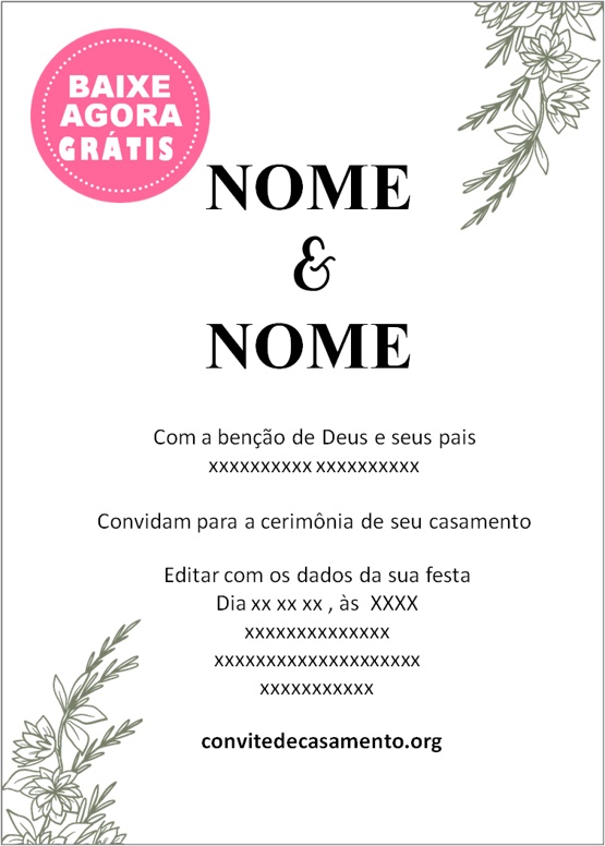 convite de casamento simples para whatsapp