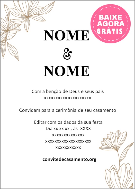 convite de casamento simples e bonito