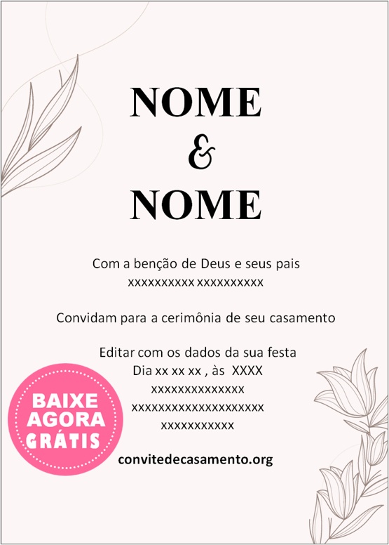 convite de casamento simples editável online