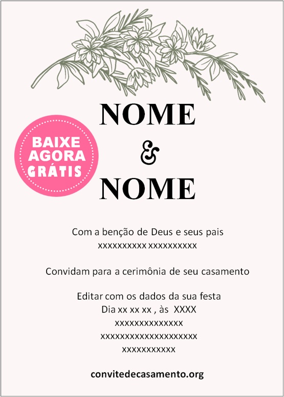 convite simples minimalista para casamento