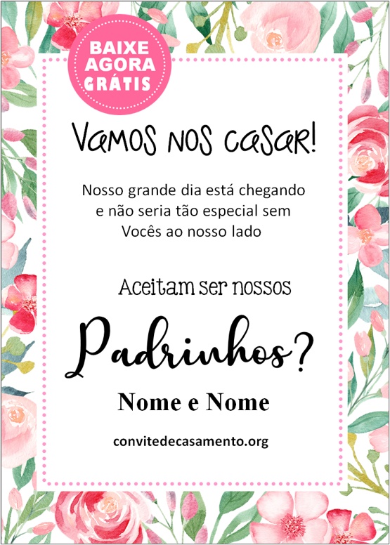 convite para padrinhos editável