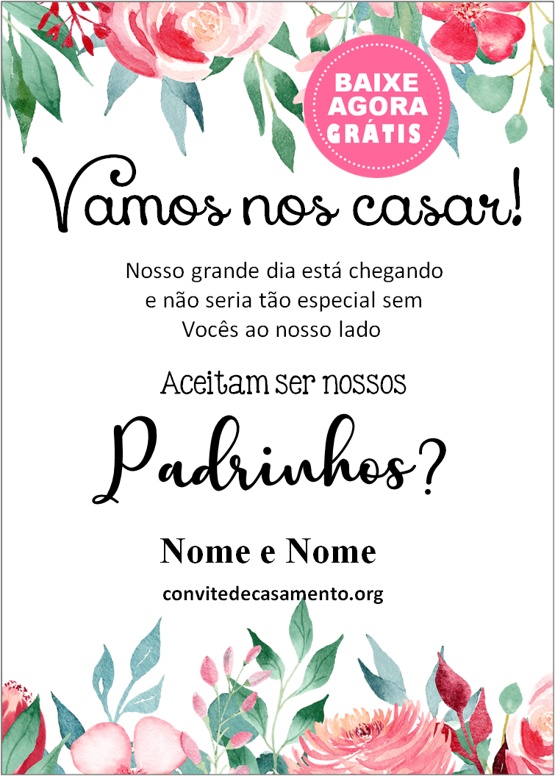 convite floral digital