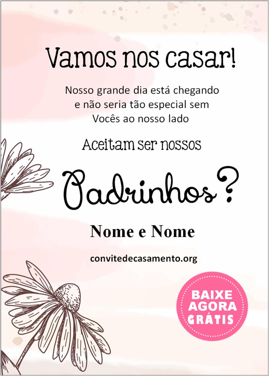 convite digital padrinhos casamento